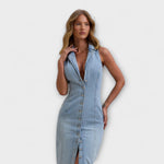 Minna | Abito lungo in denim a lavaggio medio — 4