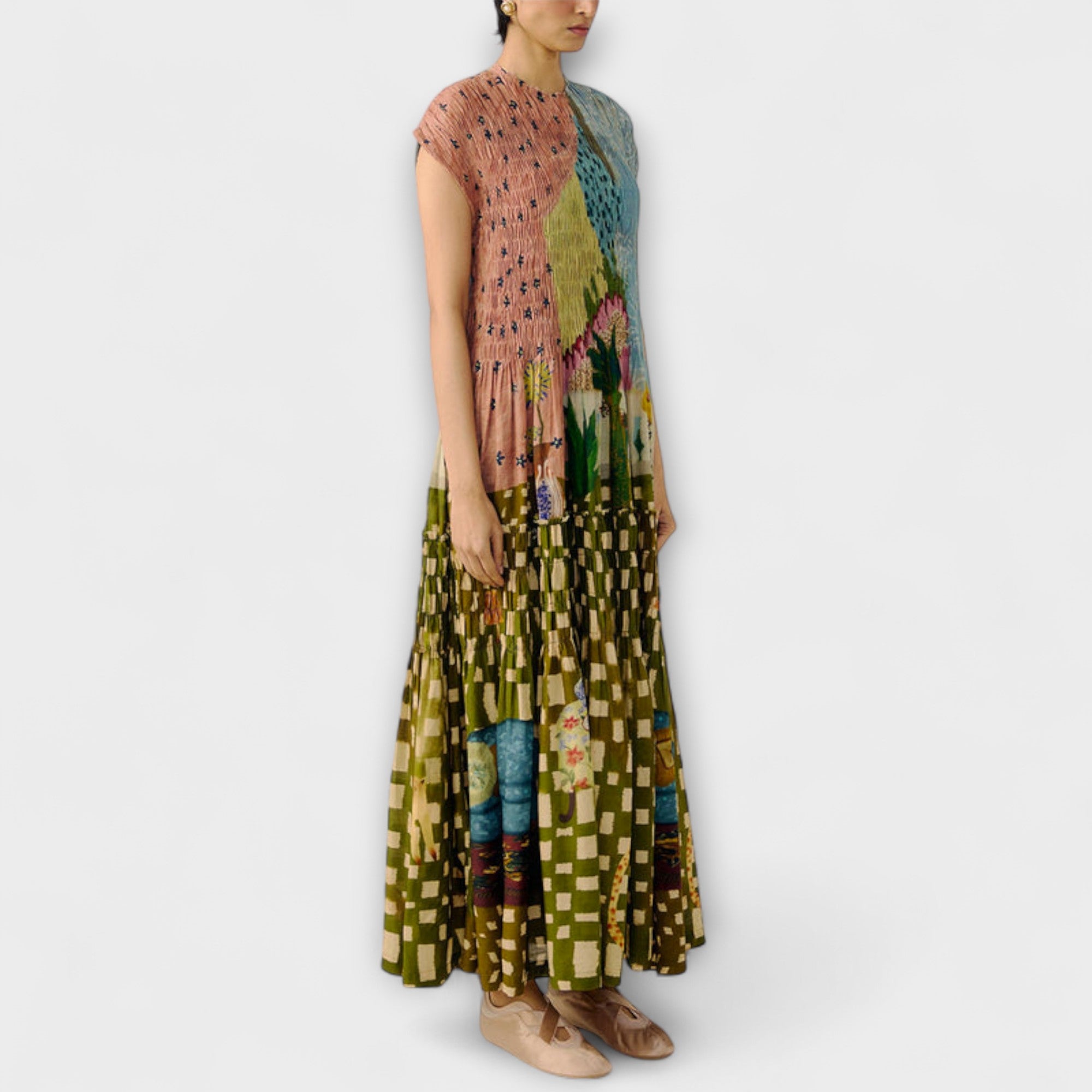Edith | Abito plissettato con stampa animalier — 2