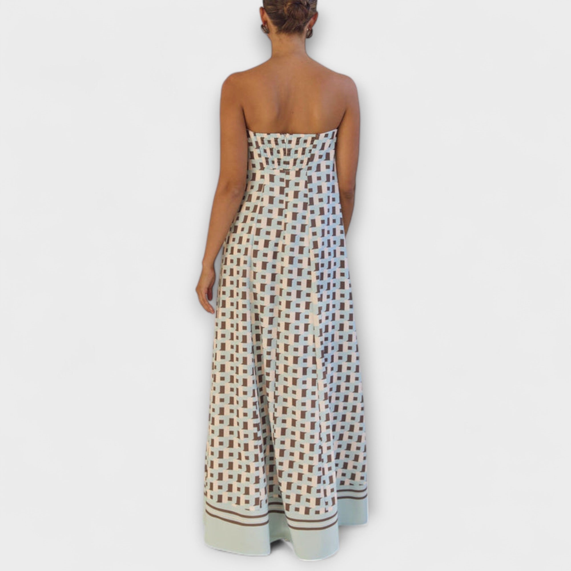 Marta | Esclusivo maxi abito geometrico con spalle scoperte — 4