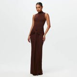 Helga | Maxi abito annodato chic realizzato in chiffon fluido — 1