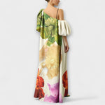 Amelie | Maxi abito con stampa floreale con colletto inclinato e maniche a sbuffo — 5