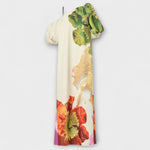 Amelie | Maxi abito con stampa floreale con colletto inclinato e maniche a sbuffo — 6
