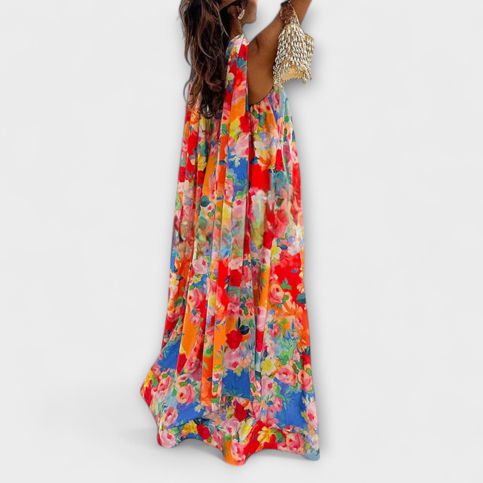 Verena | Maxi abito floreale con spalle scoperte — 4
