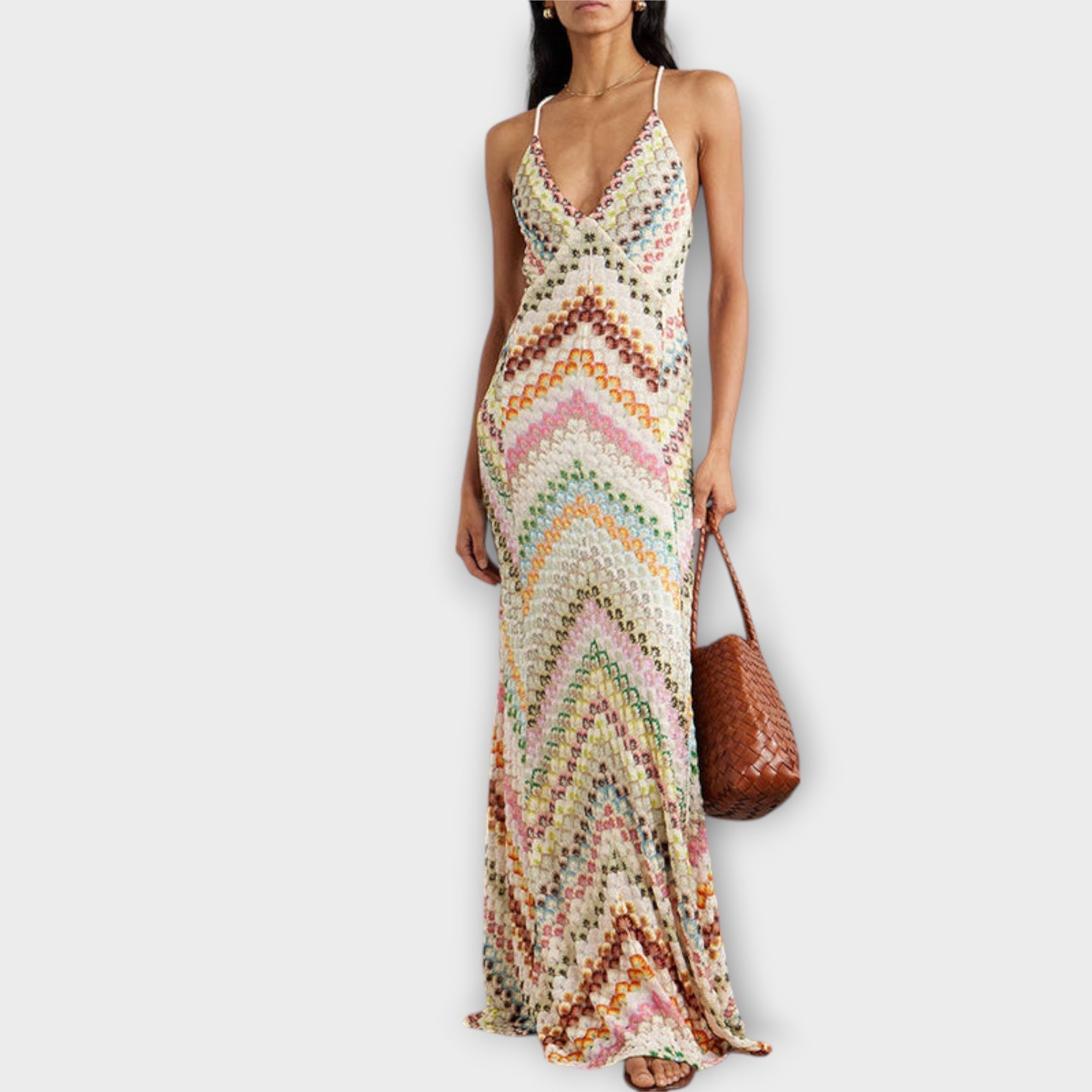 Laura | Missoni Abito lungo colorato a spina di pesce — 1