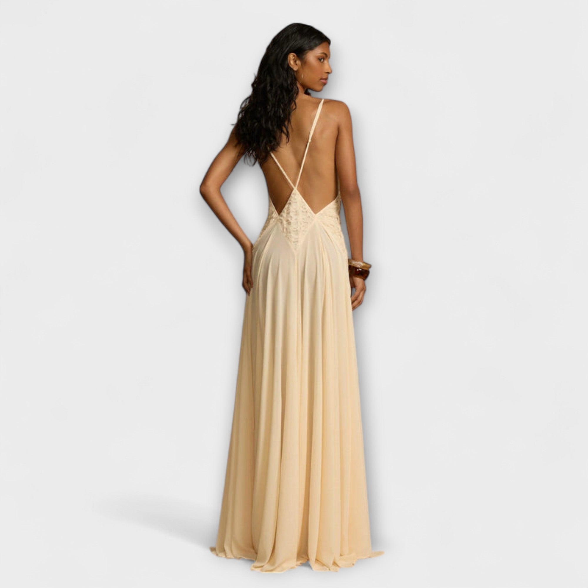 Marion | Abito maxi con profondo scollo a V — 2