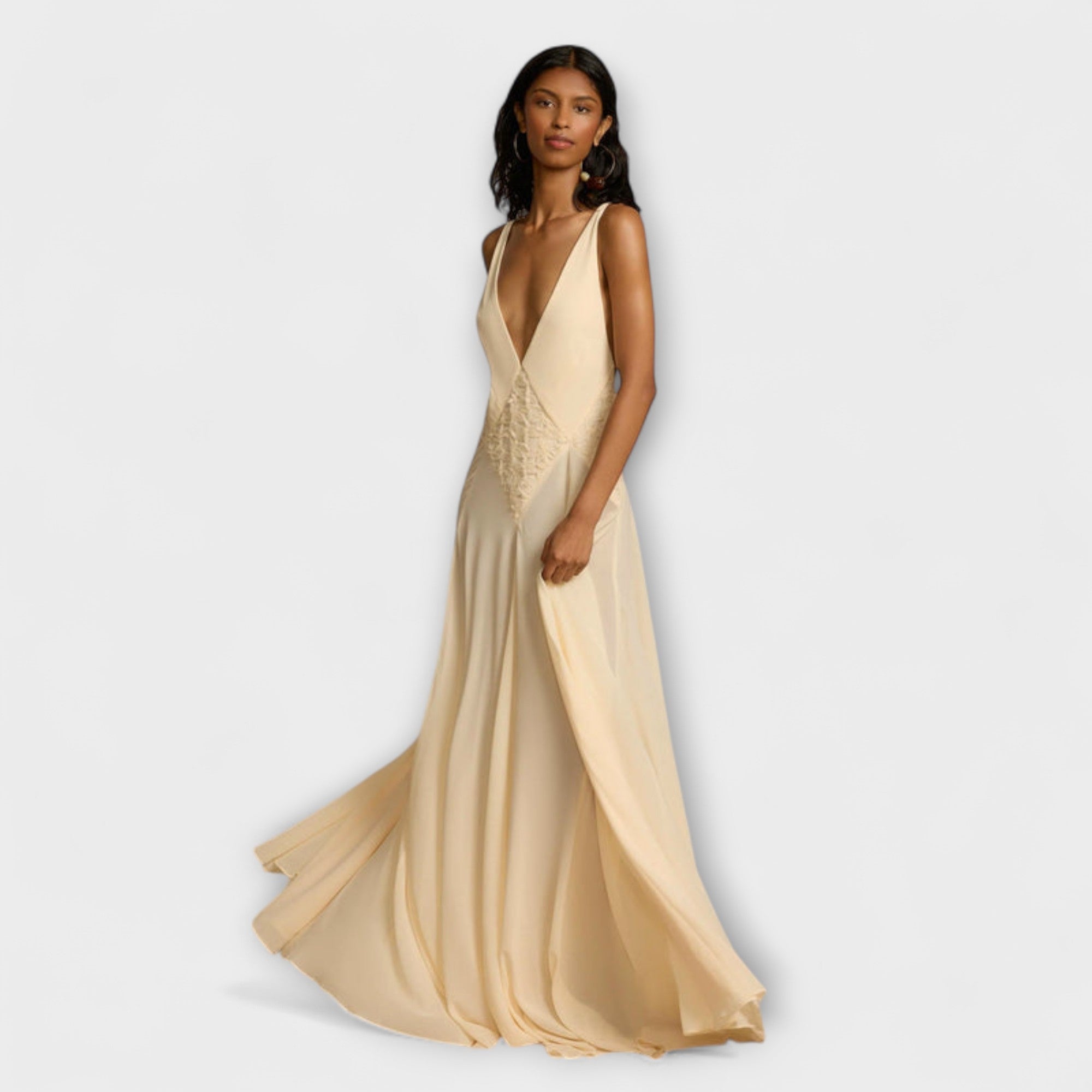 Marion | Abito maxi con profondo scollo a V — 4