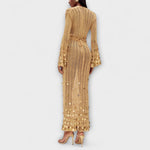 Theresa | Abito lungo in maglia color oro di Dolly — 3