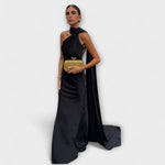 Saskia | Maxi vestito chic con scollo all'americana e spalle scoperte — 3