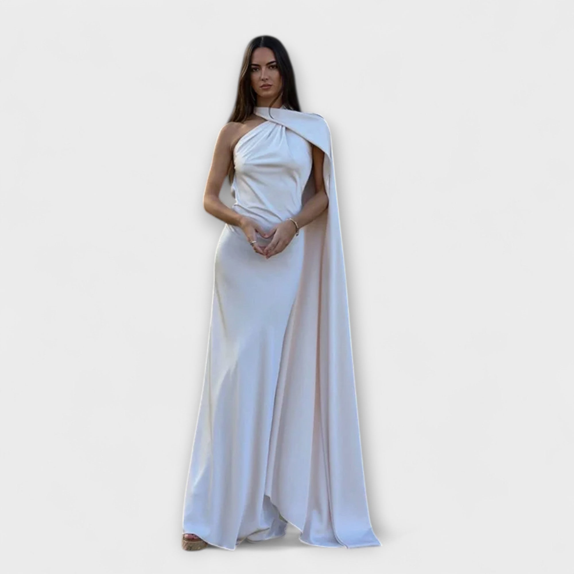 Saskia | Maxi vestito chic con scollo all'americana e spalle scoperte — 4