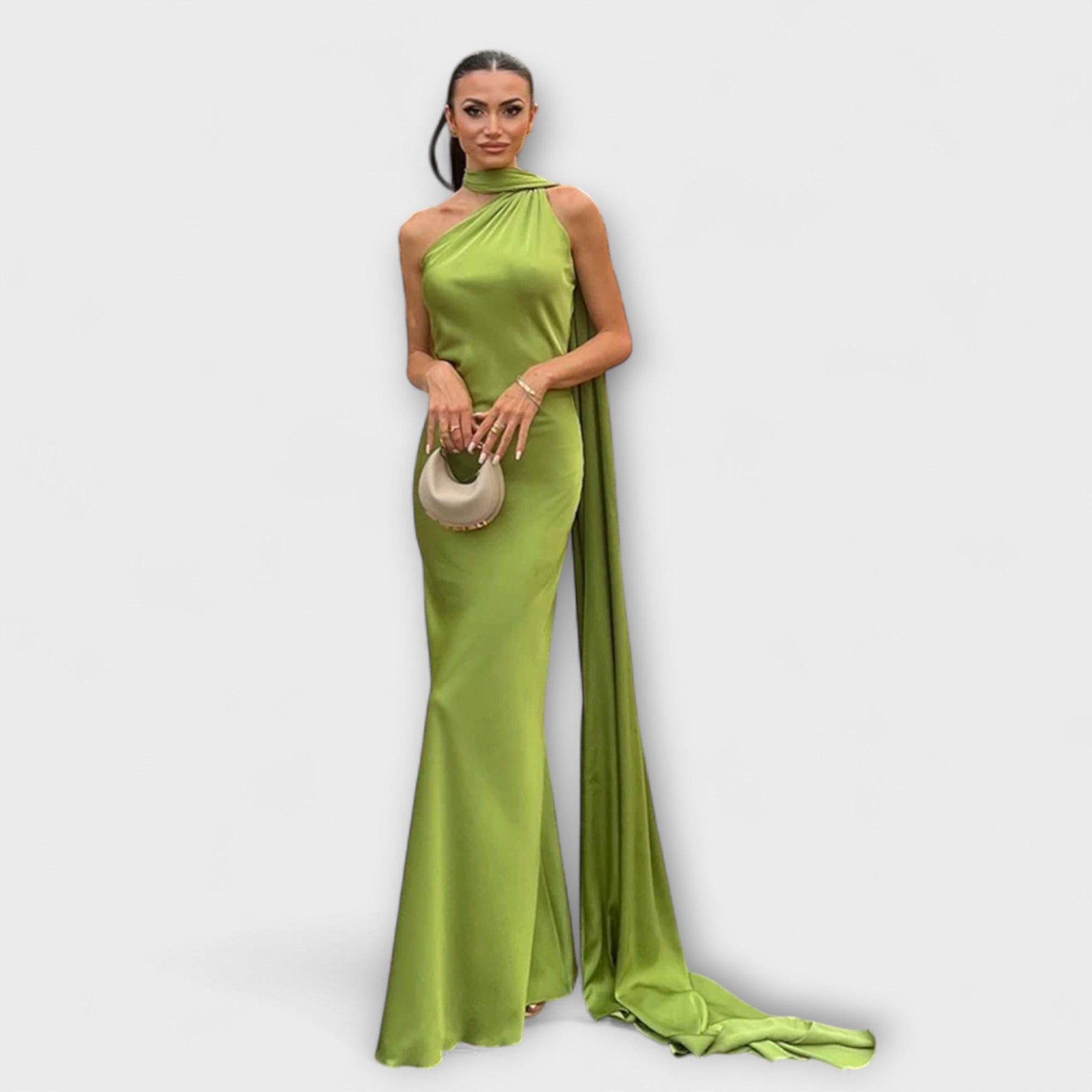 Saskia | Maxi vestito chic con scollo all'americana e spalle scoperte — 7