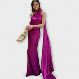 Saskia | Maxi vestito chic con scollo all'americana e spalle scoperte — 8