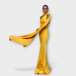 Saskia | Maxi vestito chic con scollo all'americana e spalle scoperte — 11