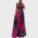 Luisa | Abito lungo in chiffon floreale — 1