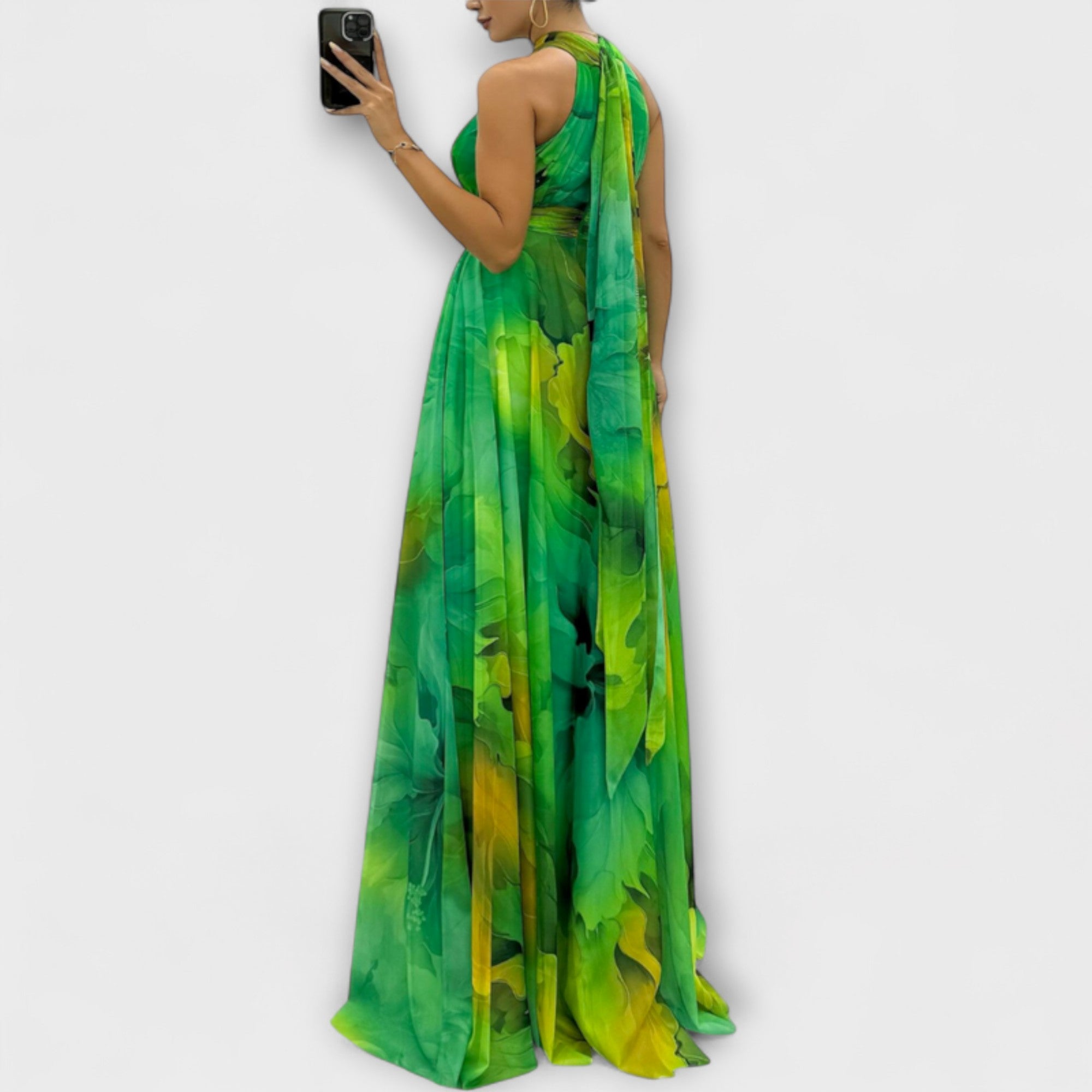 Luisa | Abito lungo in chiffon floreale — 3