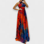 Luisa | Abito lungo in chiffon floreale — 5