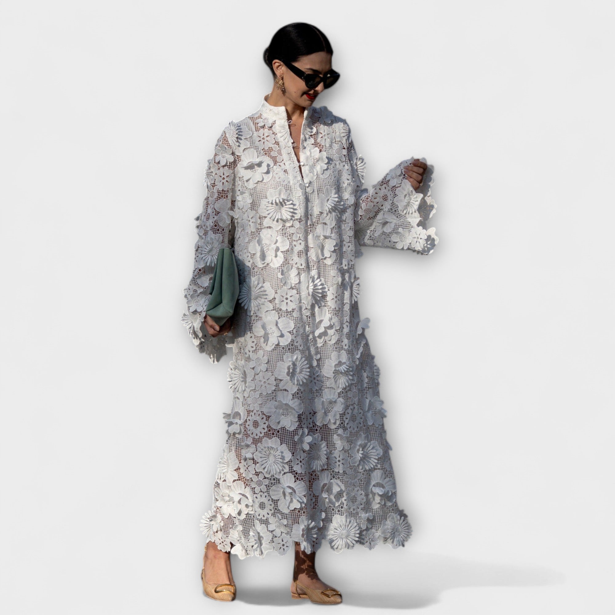 Julia | Elegante abito in pizzo bianco — 2