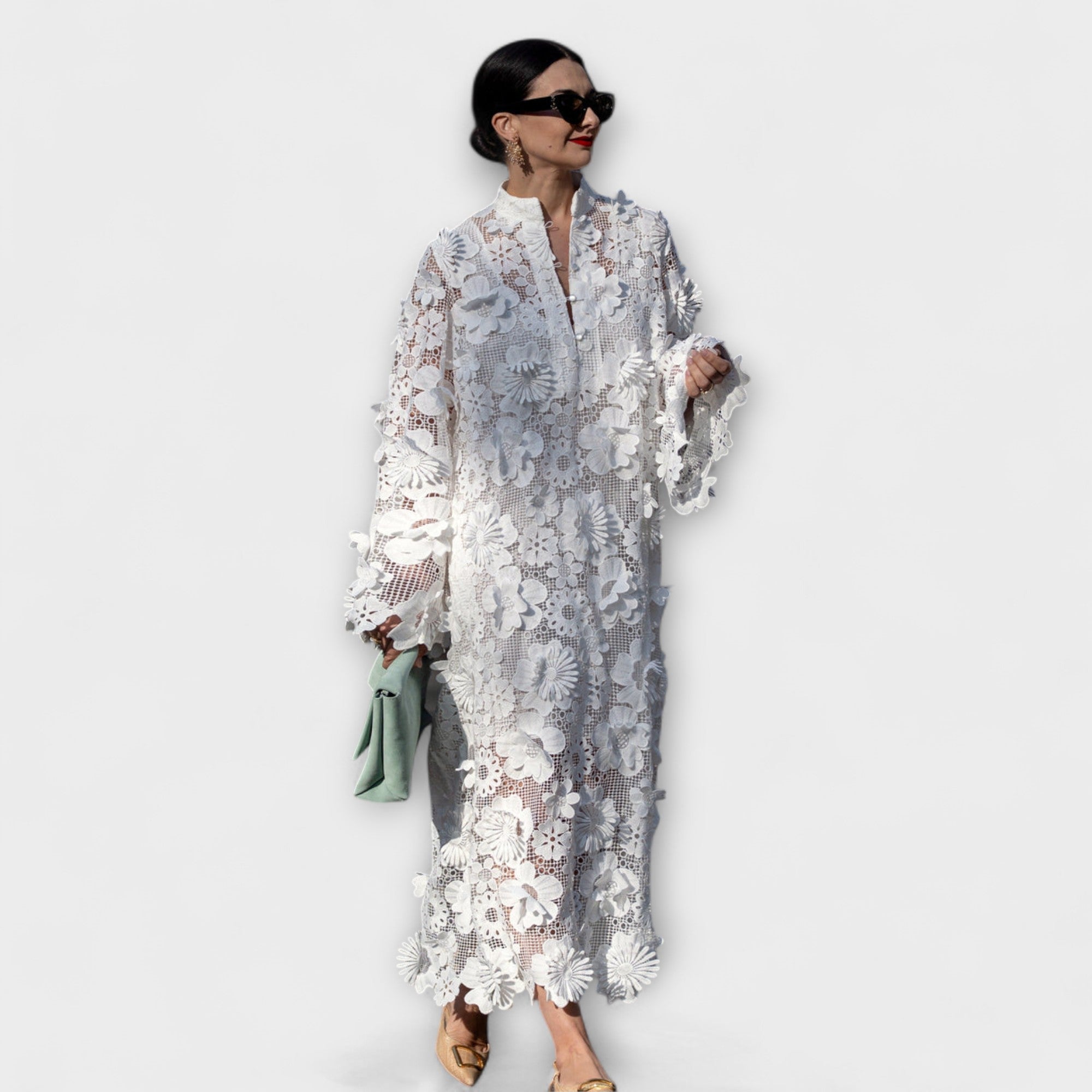 Julia | Elegante abito in pizzo bianco — 4