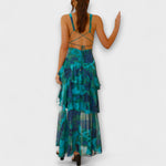 Gisela | Abito in chiffon con scollo a V e strati fluidi — 2