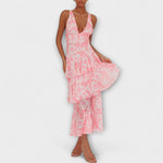 Gisela | Abito in chiffon con scollo a V e strati fluidi — 5