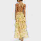 Gisela | Abito in chiffon con scollo a V e strati fluidi — 10