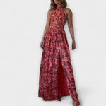 Carolin | Abito maxi con schiena scoperta e motivo floreale — 1