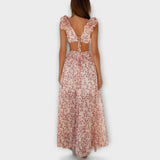 Tanja | Abito maxi con orli a volant e dettagli cut-out — 2