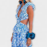 Tanja | Abito maxi con orli a volant e dettagli cut-out — 6