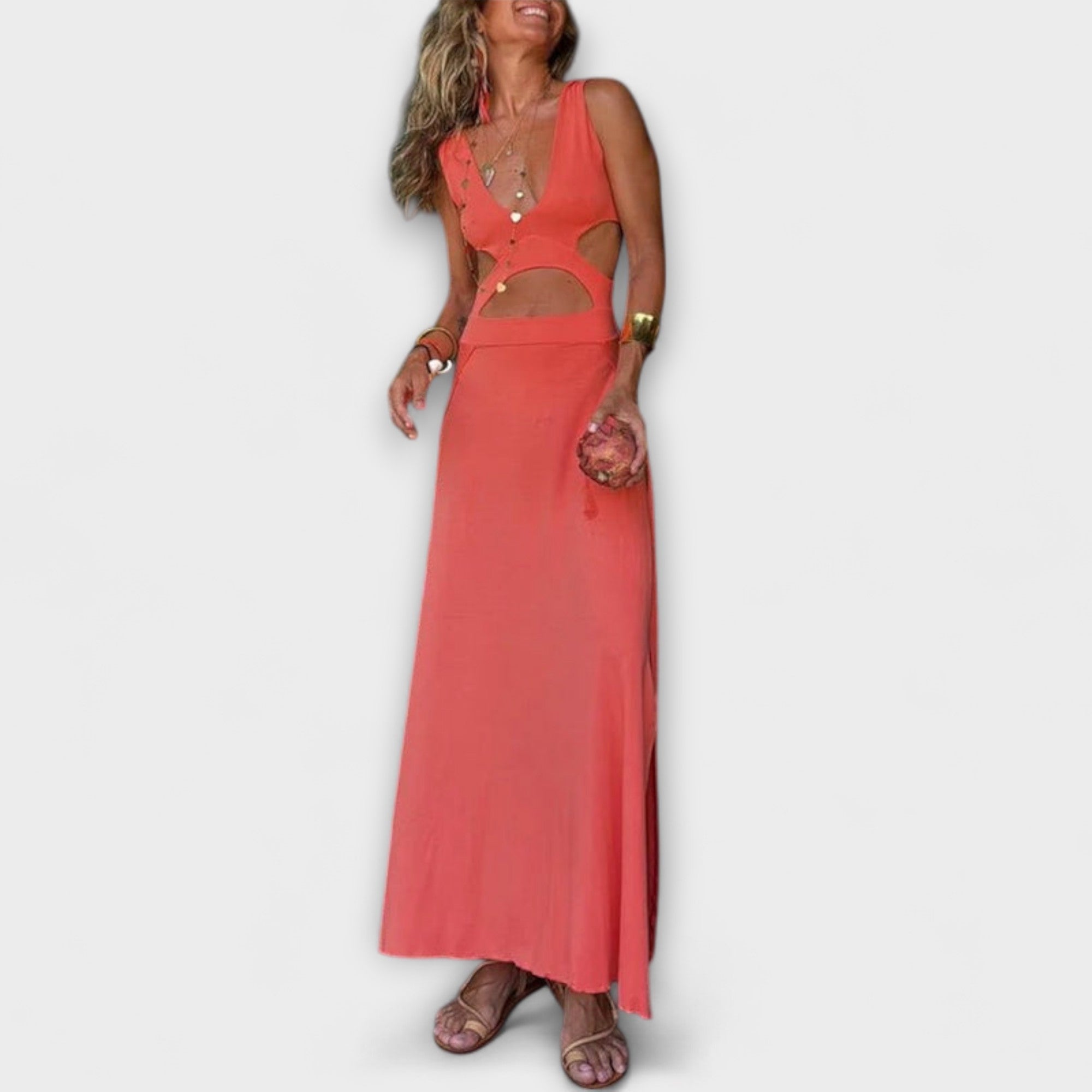 Martha | Abito elasticizzato con spacco ritagliato Eleanor Tie-Dye — 4