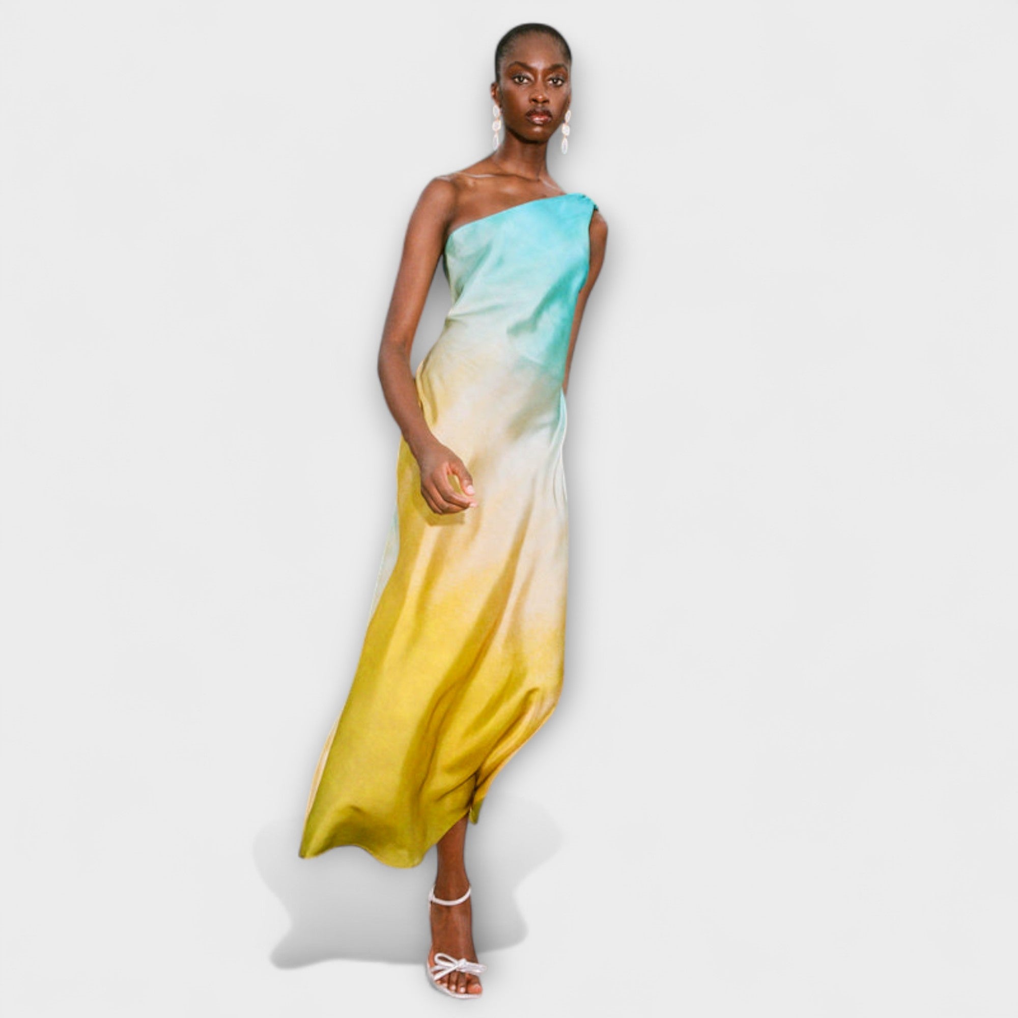 Andrea | Abito midi monospalla — 1