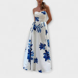 Alina | Maxi abito floreale chic con spalle scoperte — 1