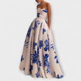 Alina | Maxi abito floreale chic con spalle scoperte — 2