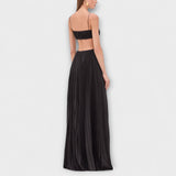 Heike | Abito lungo elegante e fluido con cut-out plissettato — 2