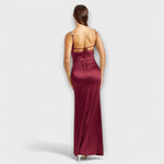 Lia | Abito in satin decorato con spalline allacciate sul retro — 8