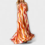 Alice | Maxi vestito intrecciato chic con motivo a onde — 1