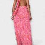 Mathilda | Abito maxi plissettato con scollo a V e scollo all'americana chic — 3