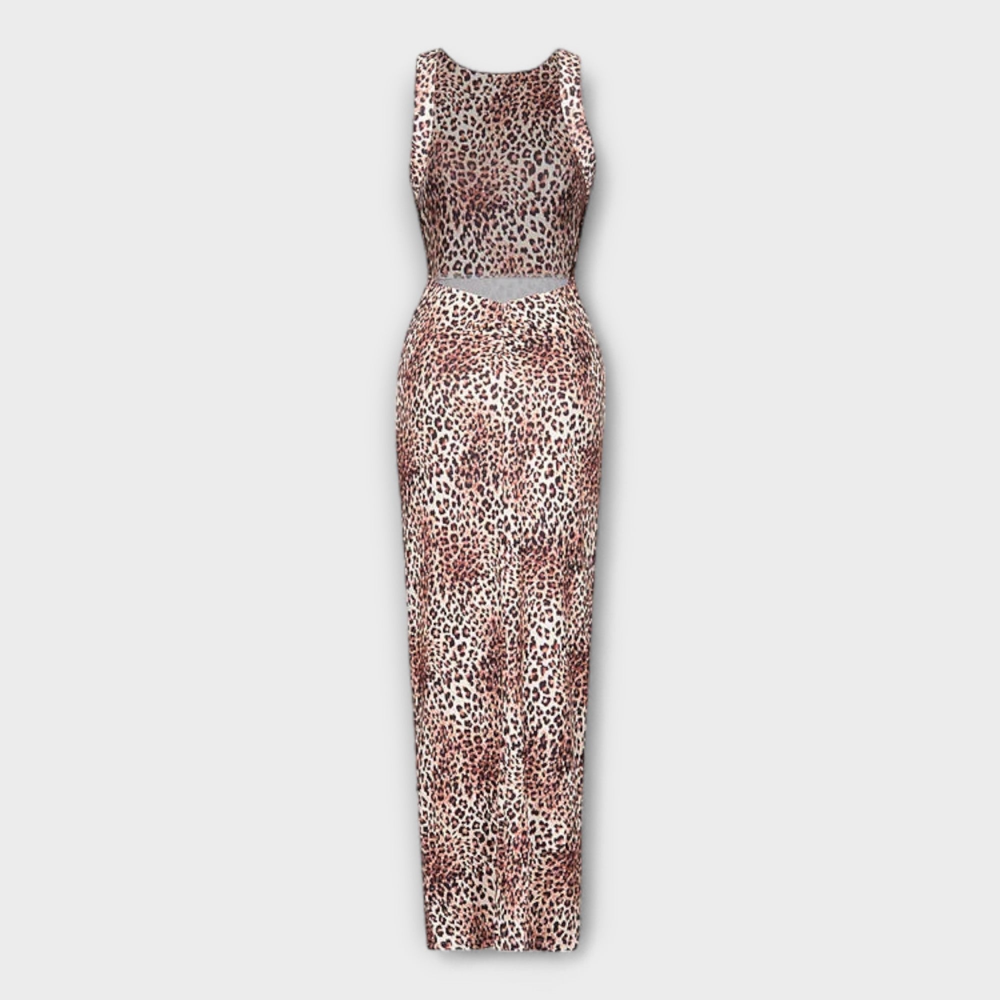 Tatjana | Maxi abito con stampa leopardata e schiena scoperta — 1