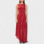 Renate | Elegante maxi abito jacquard con lacci e schiena scoperta — 1