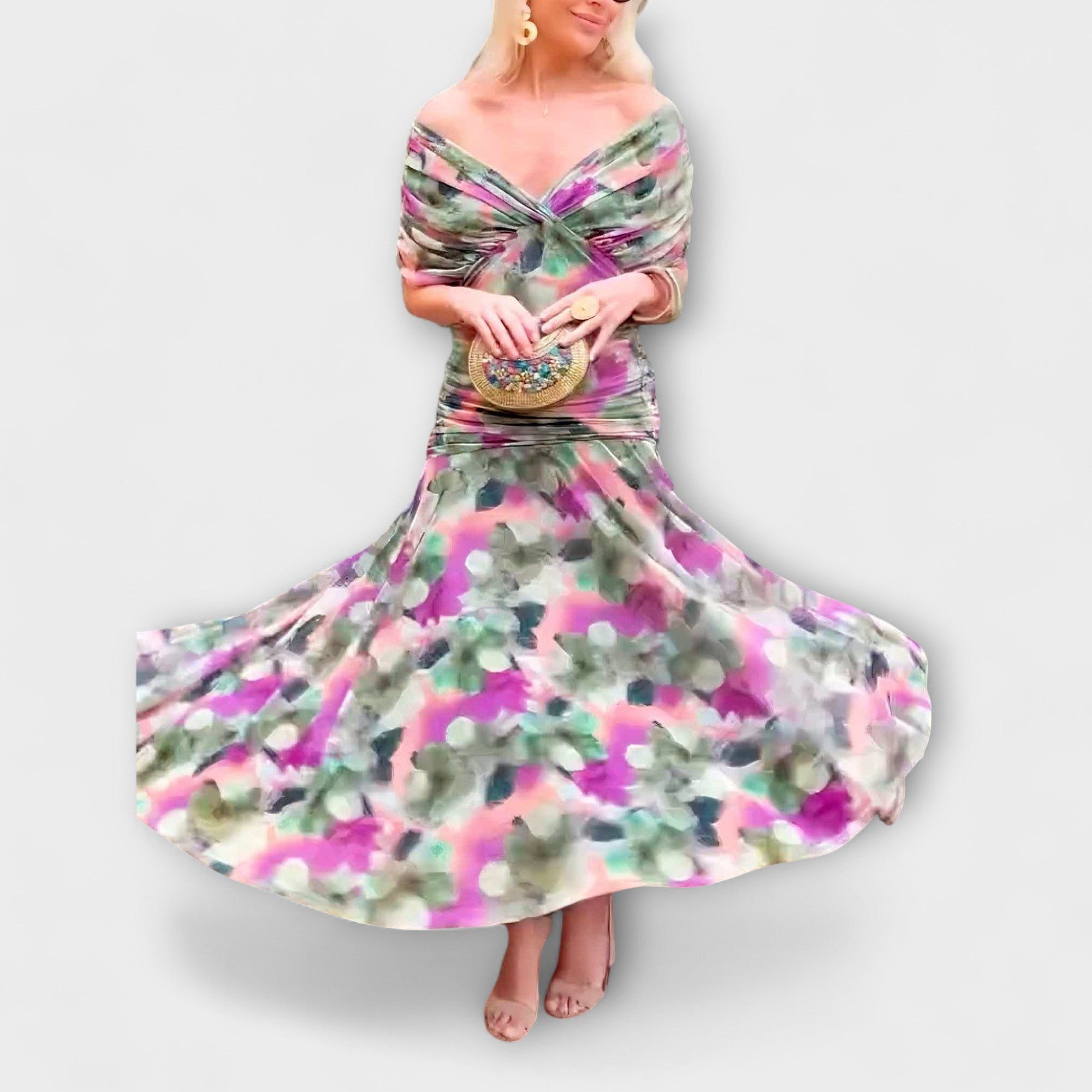 Lucia | Maxi abito chic con scollo a V — 1