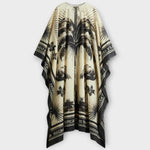 Claudia | Maxi abito caftano con stampa fenicotteri extra large — 5
