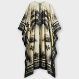 Claudia | Maxi abito caftano con stampa fenicotteri extra large — 5