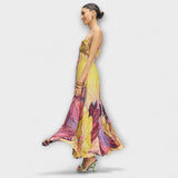 Bärbel | Abito lungo con vivace stampa ikat — 2