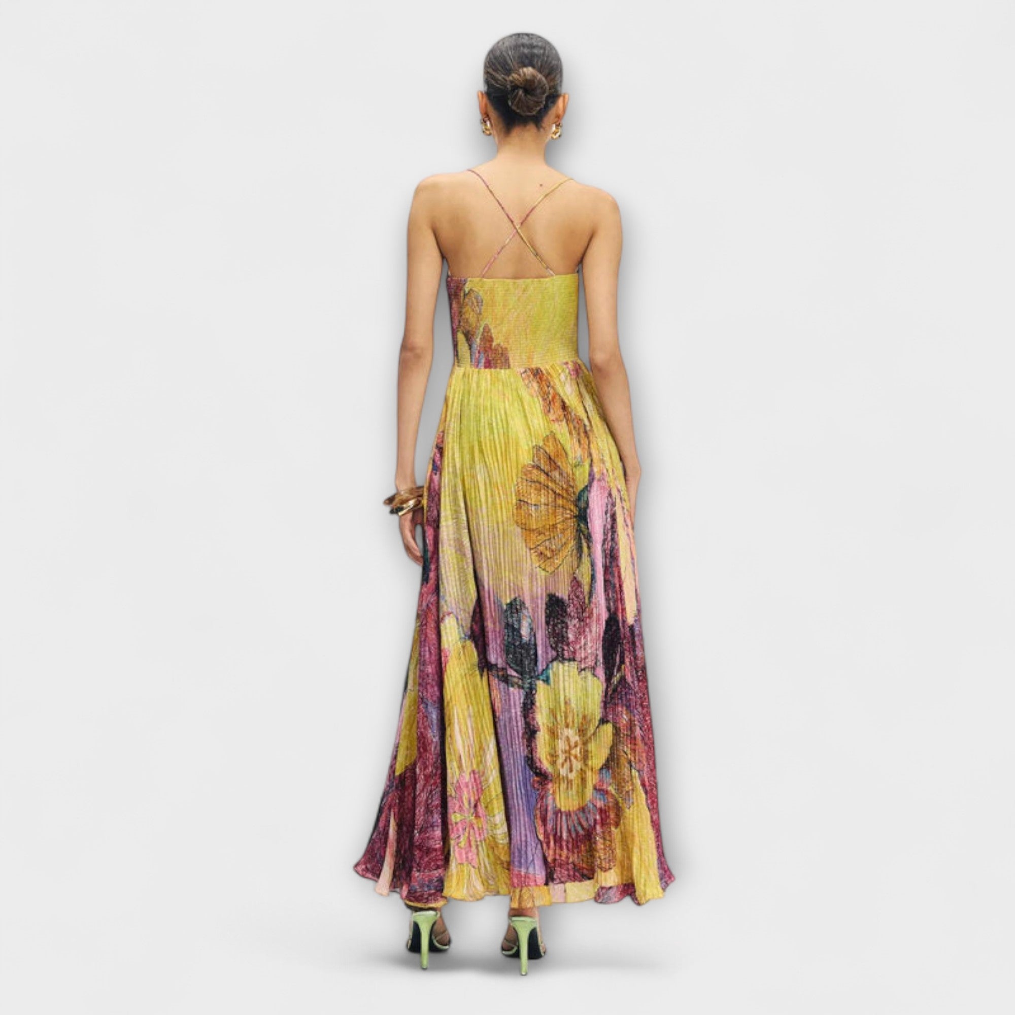 Bärbel | Abito lungo con vivace stampa ikat — 3