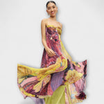 Bärbel | Abito lungo con vivace stampa ikat — 4