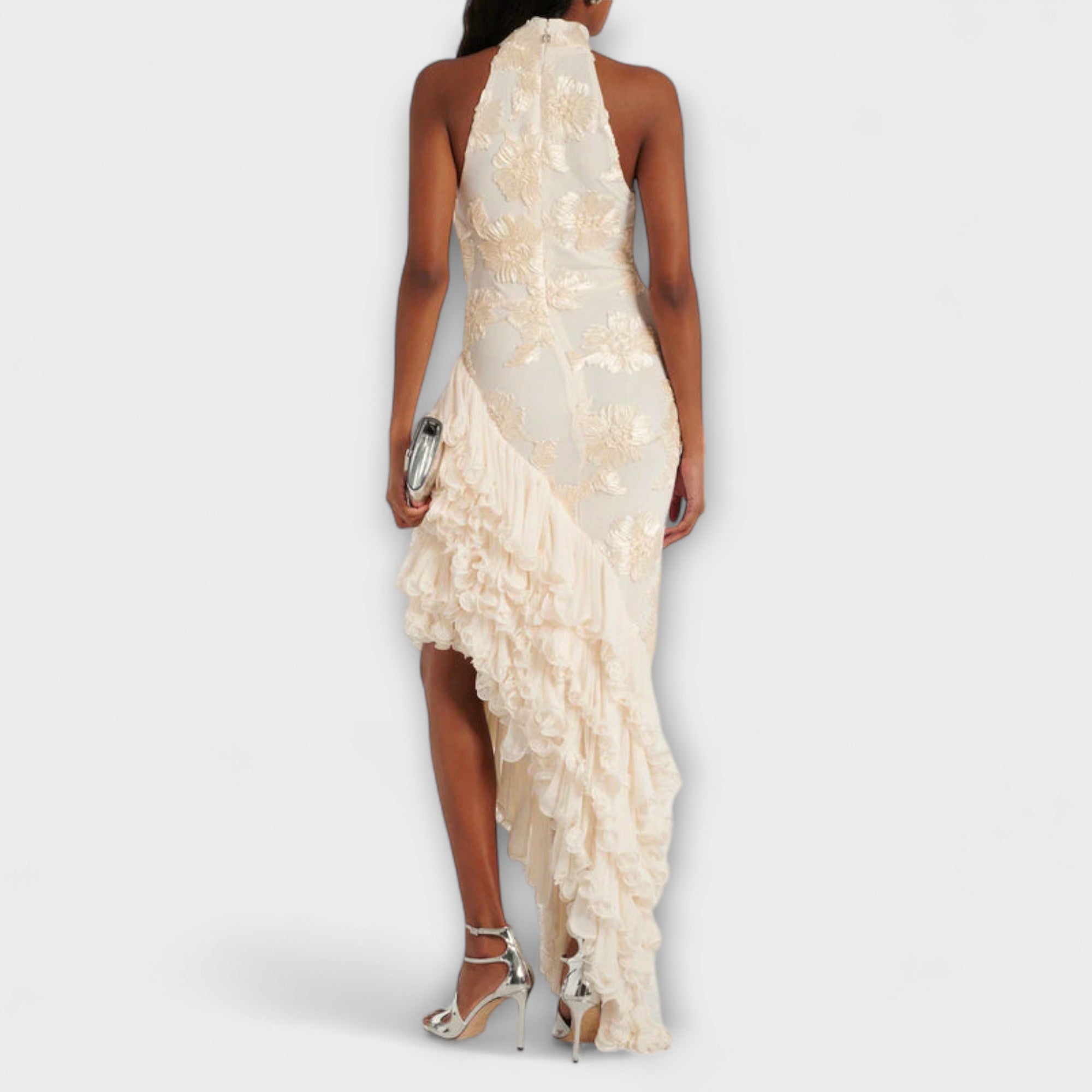 Svenja | Abito maxi con applicazioni floreali — 2
