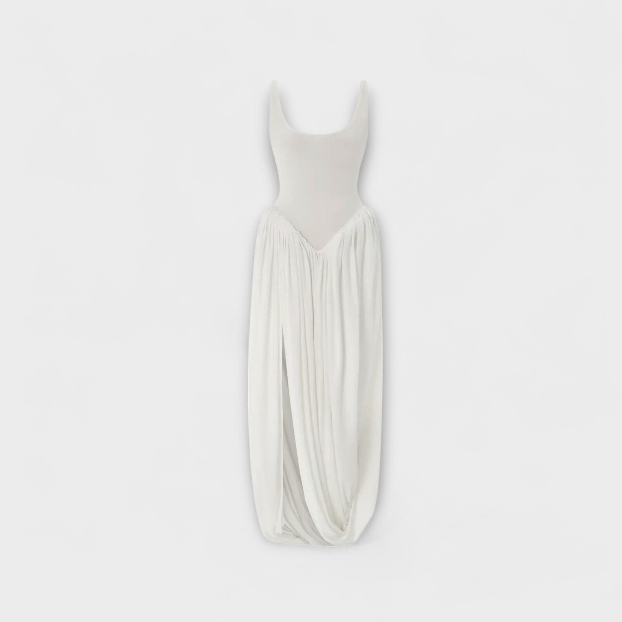 Nicole | Maxi abito drappeggiato con gonna scultorea e spacco laterale — 5