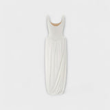 Nicole | Maxi abito drappeggiato con gonna scultorea e spacco laterale — 6