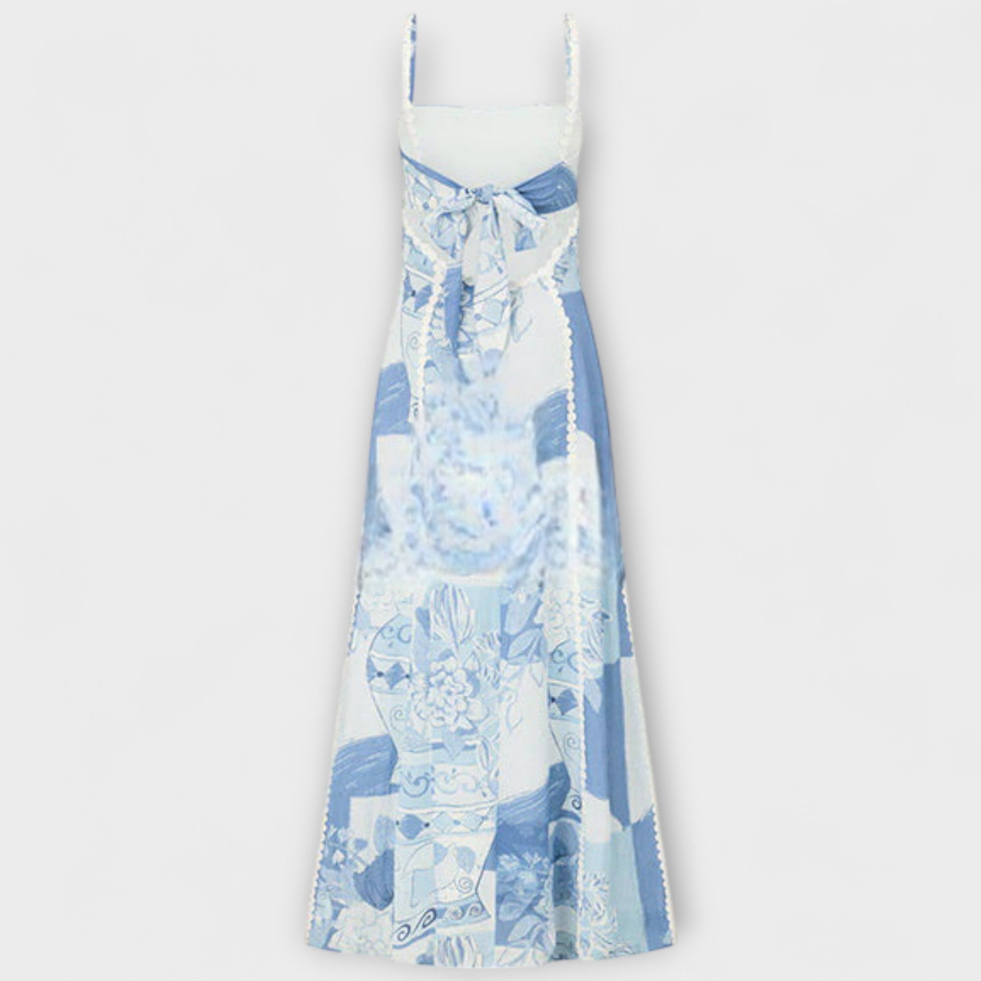 Ernestine | maxi abito svasato in lino con spalline — 5