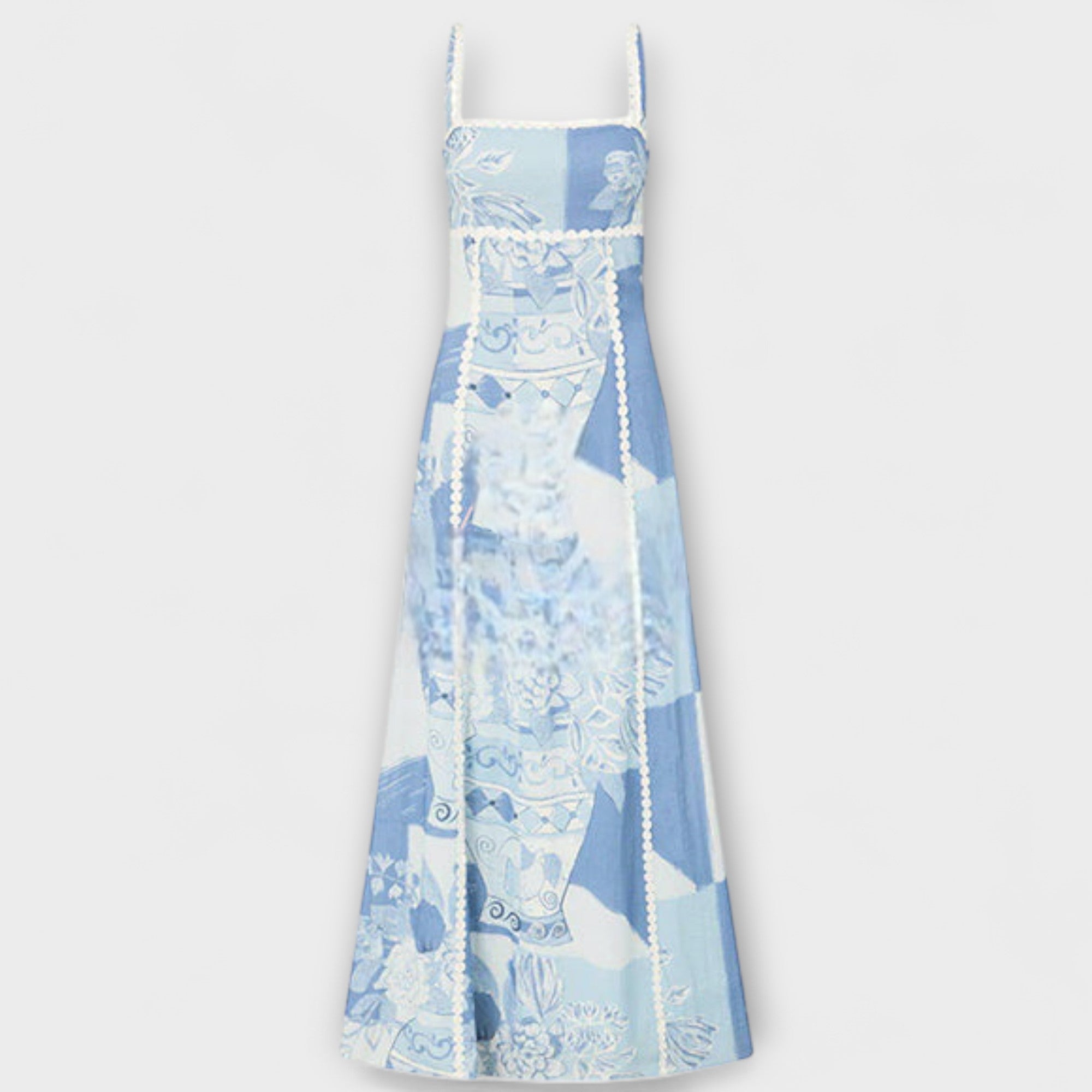 Ernestine | maxi abito svasato in lino con spalline — 6
