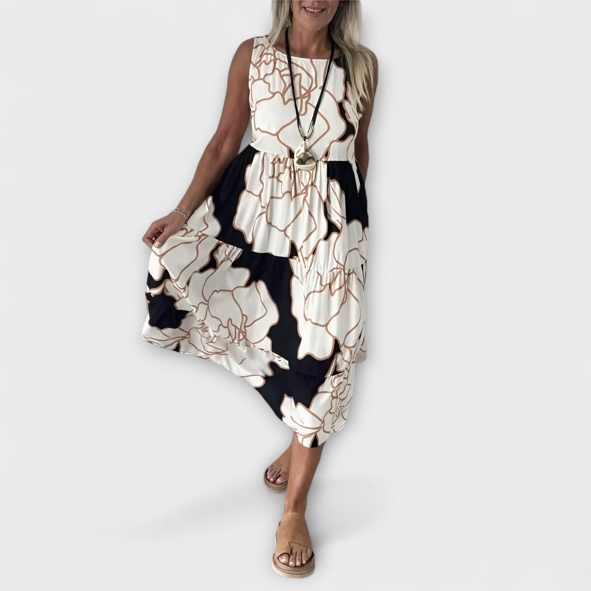 Selma | Abito midi floreale con gonna a balze — 2