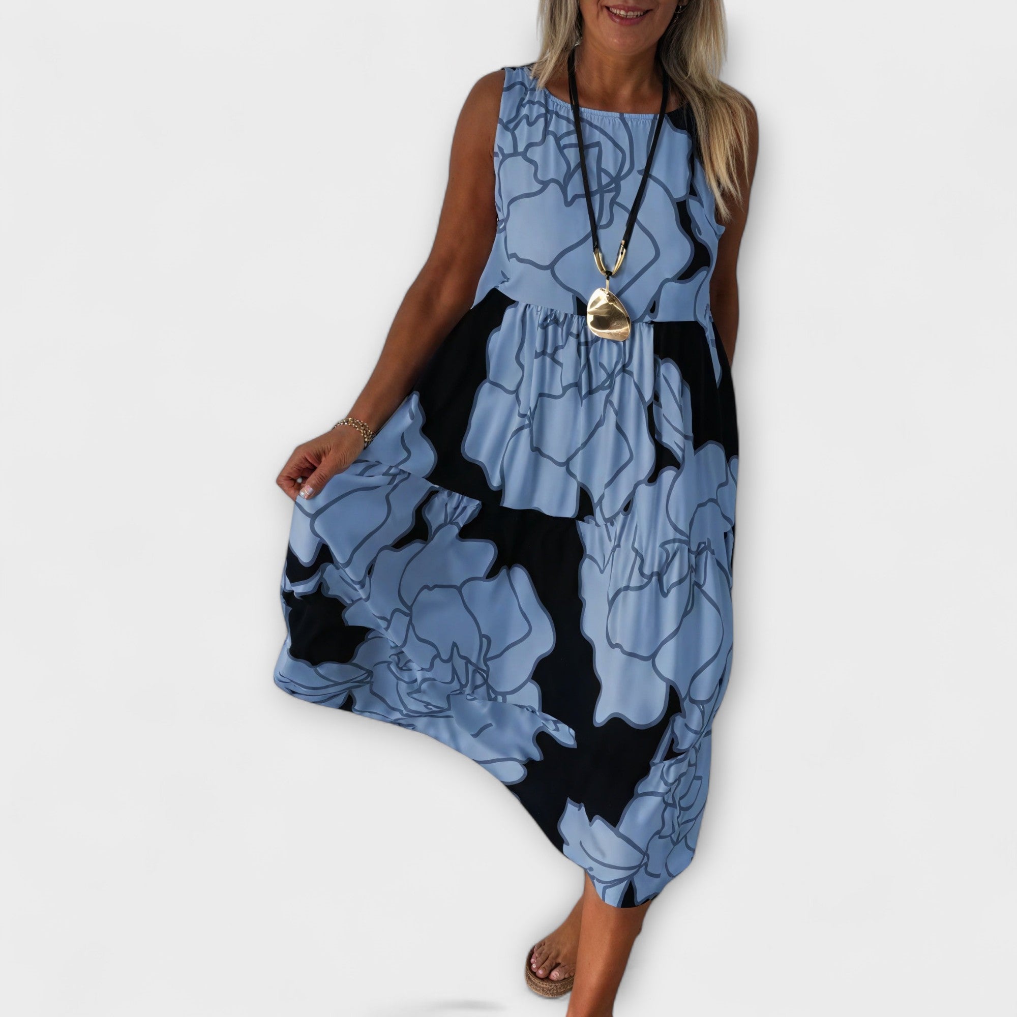 Selma | Abito midi floreale con gonna a balze — 3